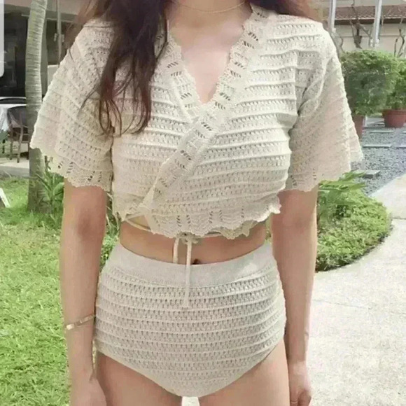 WOMEN'SâKNITTEDâ2-PIECEÂ SWIMWEAR - Picture 3 of 16